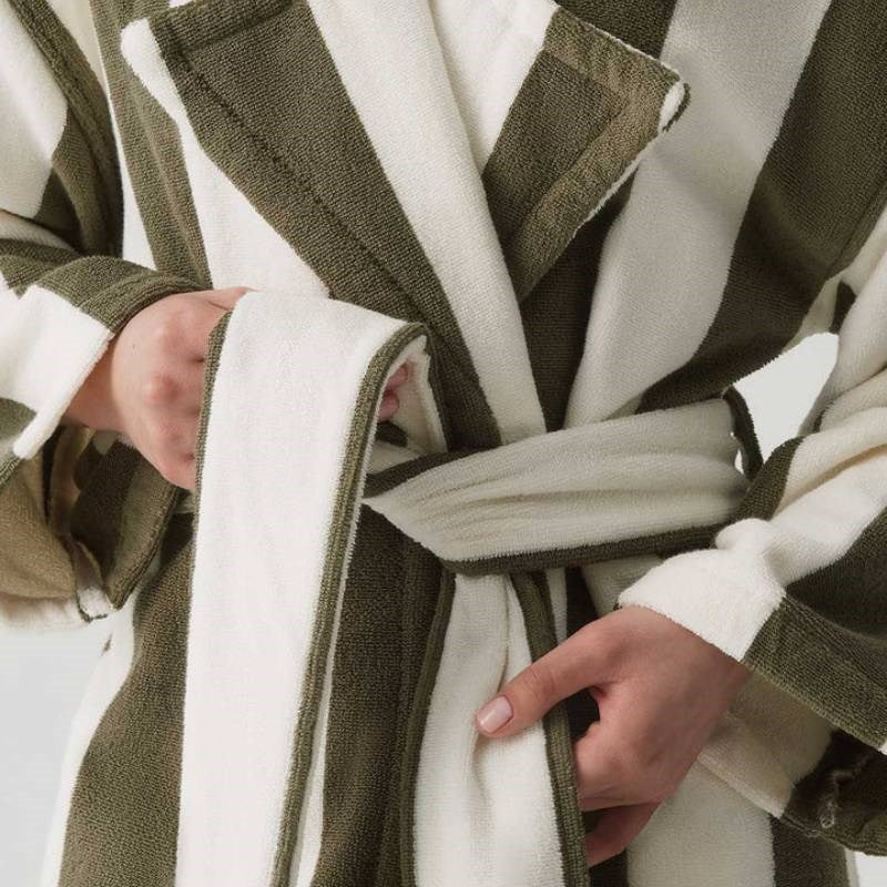 Robe in matcha stripes S/M