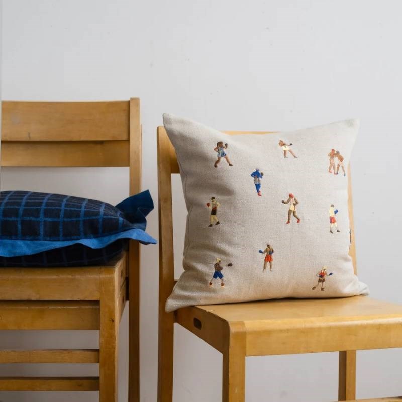 Boxers Embroidered Cushion Cover 48cm