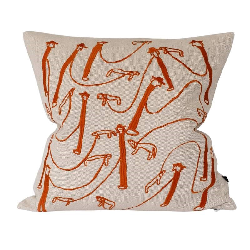 Dog Walk Embroidered Cushion Cover 48cm