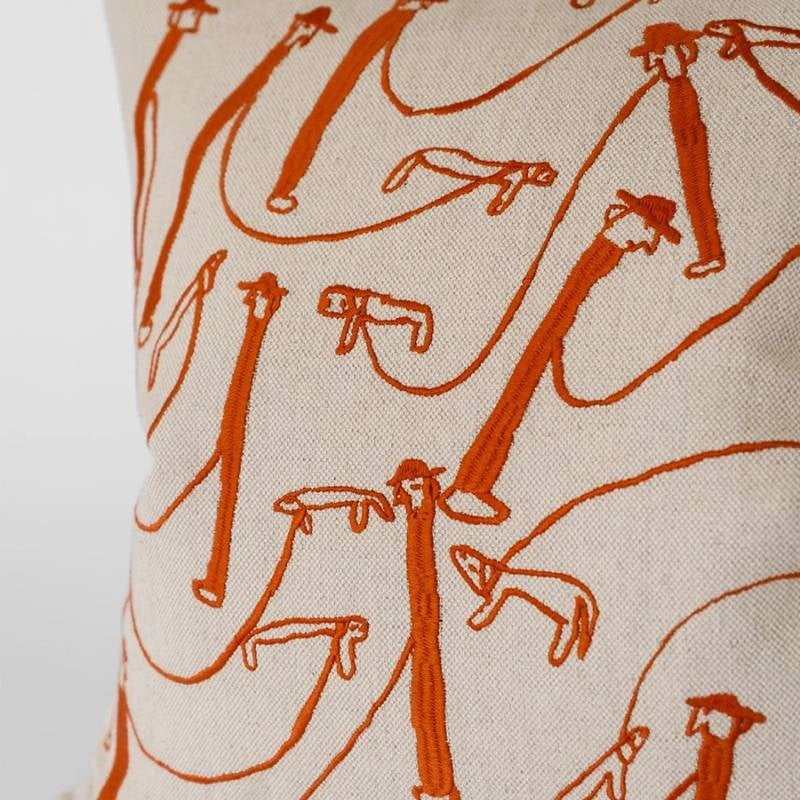 Dog Walk Embroidered Cushion Cover 48cm