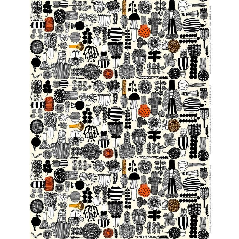 Puutarhurin Parhaat Acrylic Coated Fabric in white, black, orange