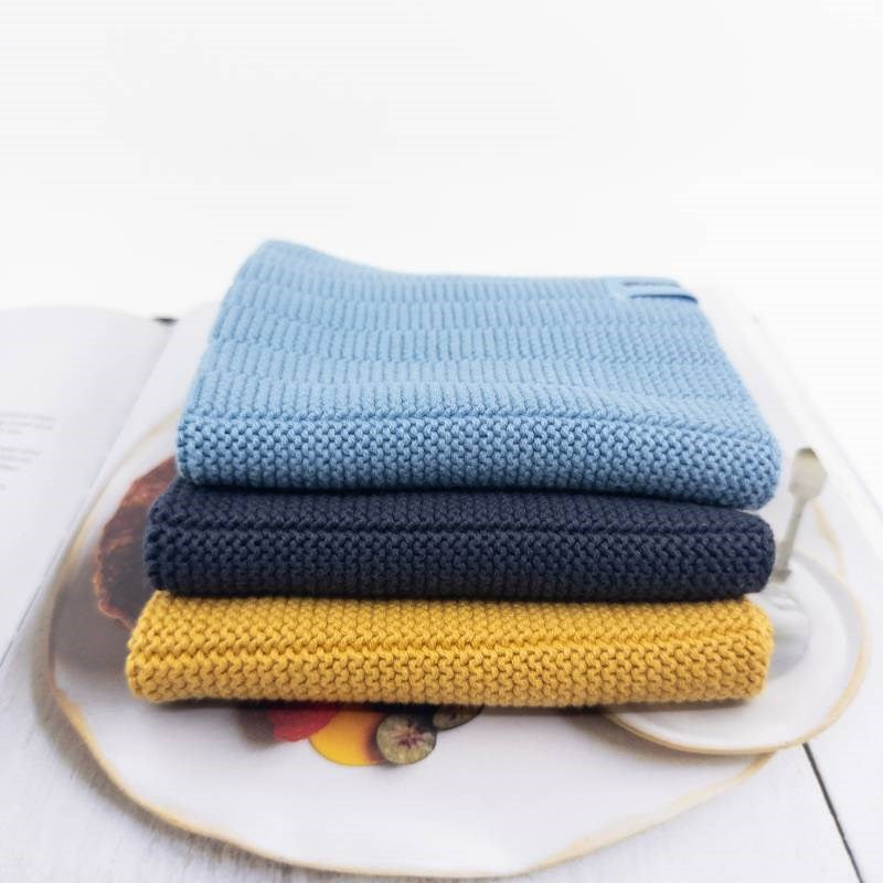 Beachy Organic Knitted Dishcloths - set of 3