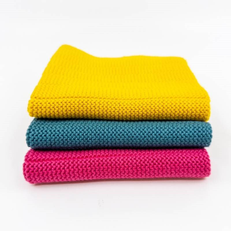 Fairy Bread Organic Knitted Dishcloths - set of 3