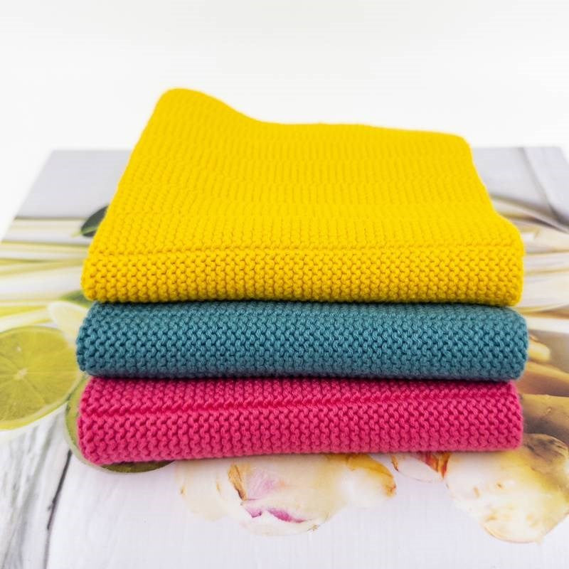 Fairy Bread Organic Knitted Dishcloths - set of 3