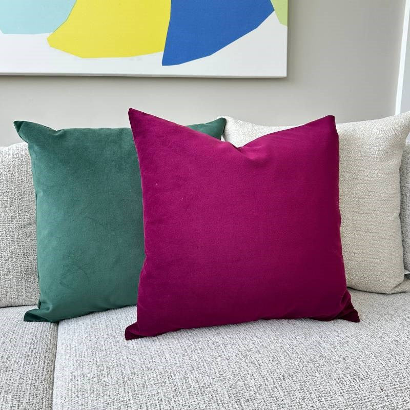 Plush Velvet Cushion Cover 50cm in beetroot