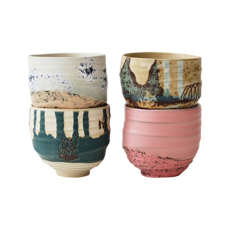 Artist Ceramics Coffee Cups, set of 4