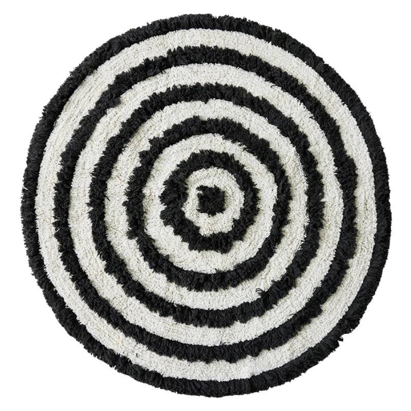 Round Bath Mat in monochrome, 120cm