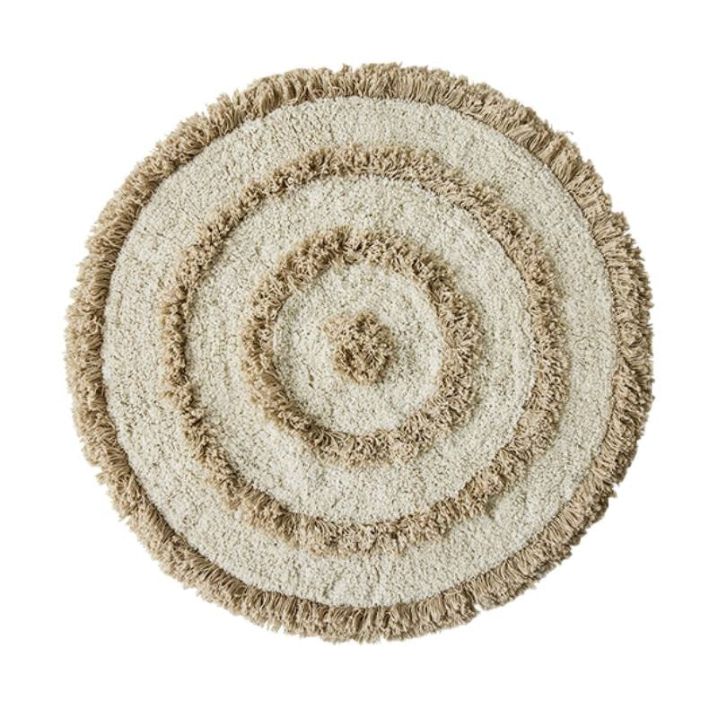 Round Bath Mat in cream, 80cm