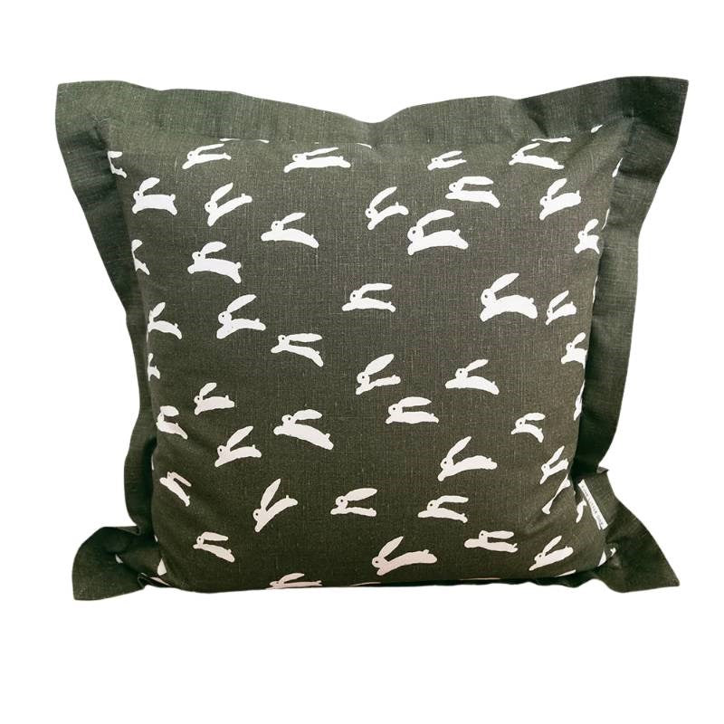 Rabbit Cushion Cover 48cm in green