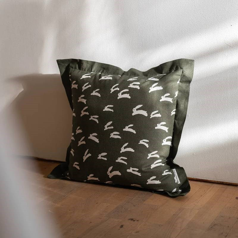 Rabbit Cushion Cover 48cm in green