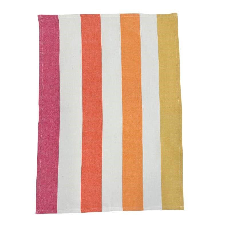 Pink Ginger Stripe Tea Towel