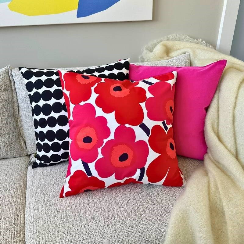 Pieni Unikko reds and Rasymatto 3 Cushion Bundle