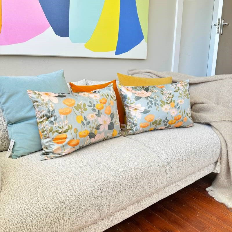 Botanical Cloisonne Velvet Cushion Cover 60x40cm