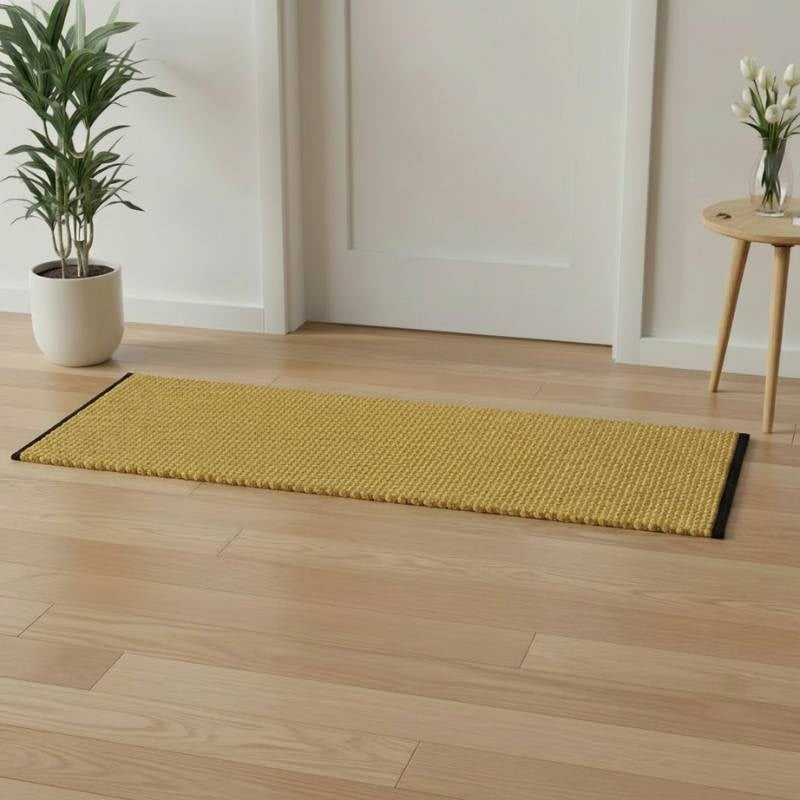 Long Woven Door Mat in ochre