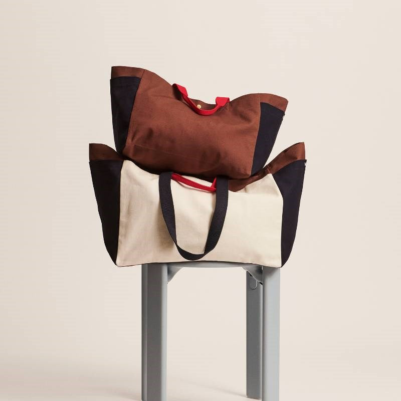 Weekend Bag, small, in brown multi