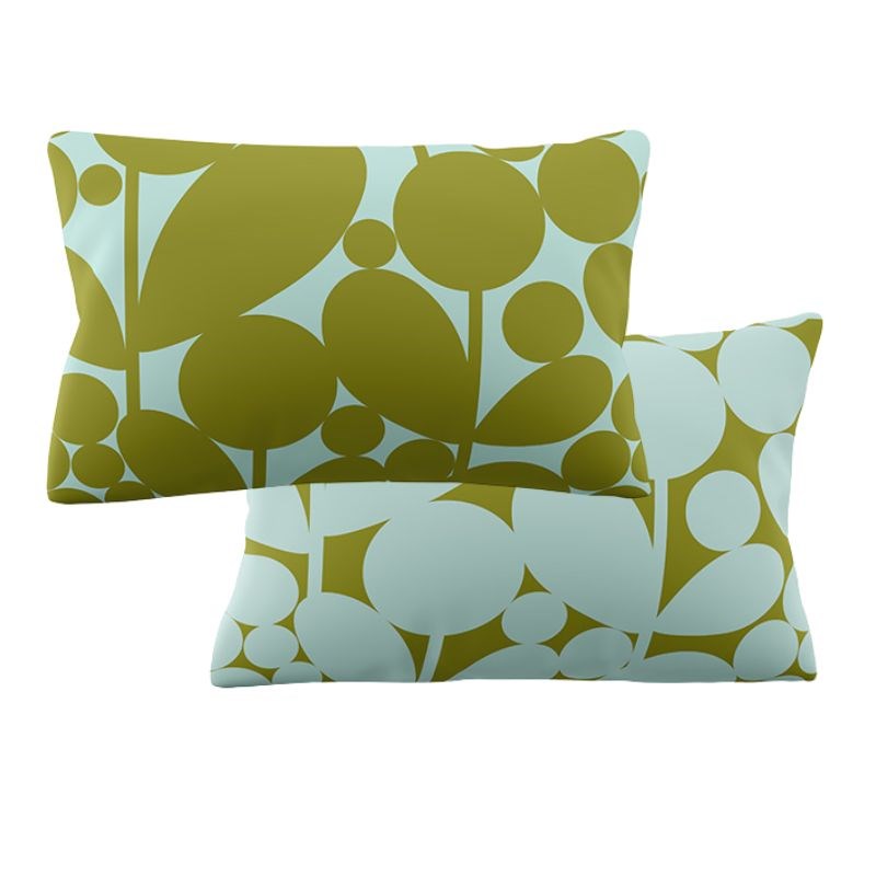 Bubble Flower Pillowcase Pair 50x75cm in aqua, seagrass