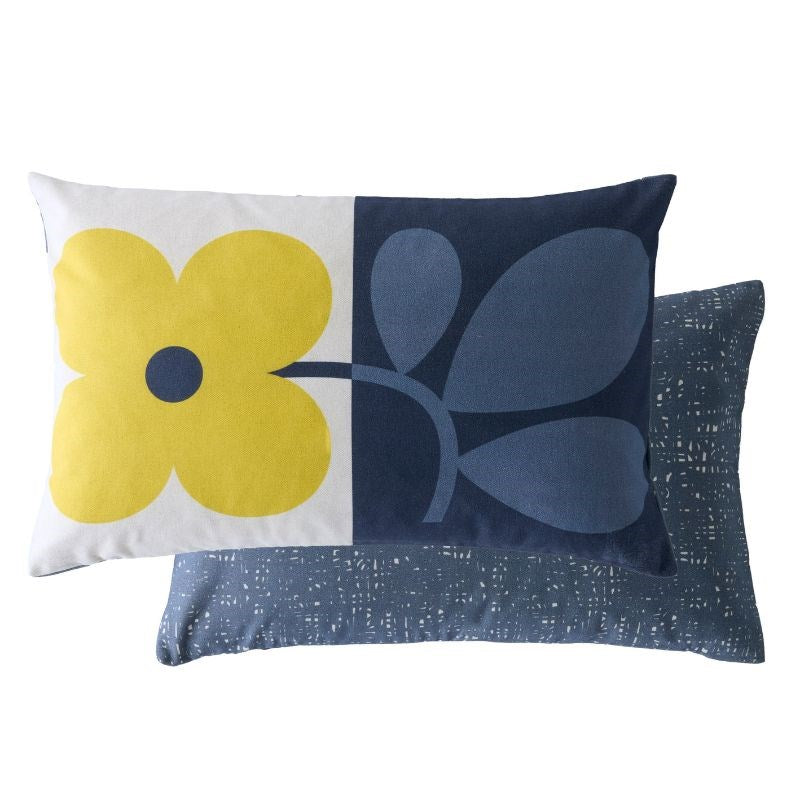 Floret Cushion Cover 60x40cm in dandelion, denim