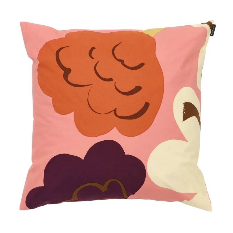 Kukasta kukkaan Cushion Cover 50cm in pink, off white, plum, terracotta