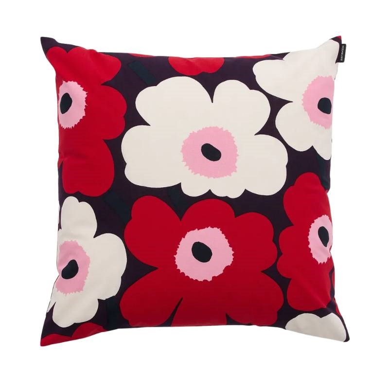 Pieni Unikko Cushion Cover 50cm in plum, cranberry, off white, rose