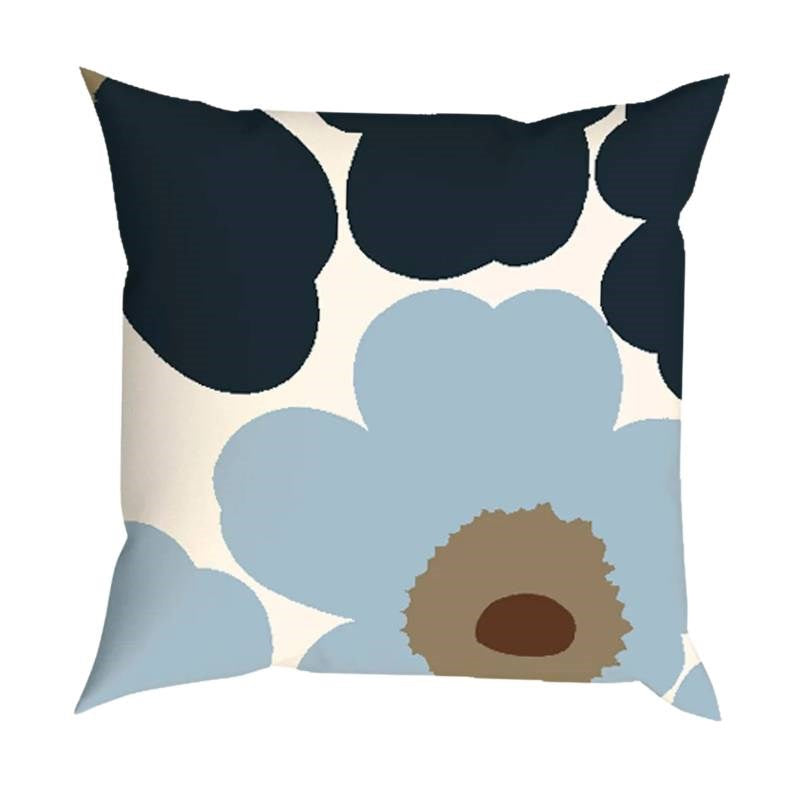 Unikko Cushion Cover 50cm in white, blueberry, cool blue, dark brown
