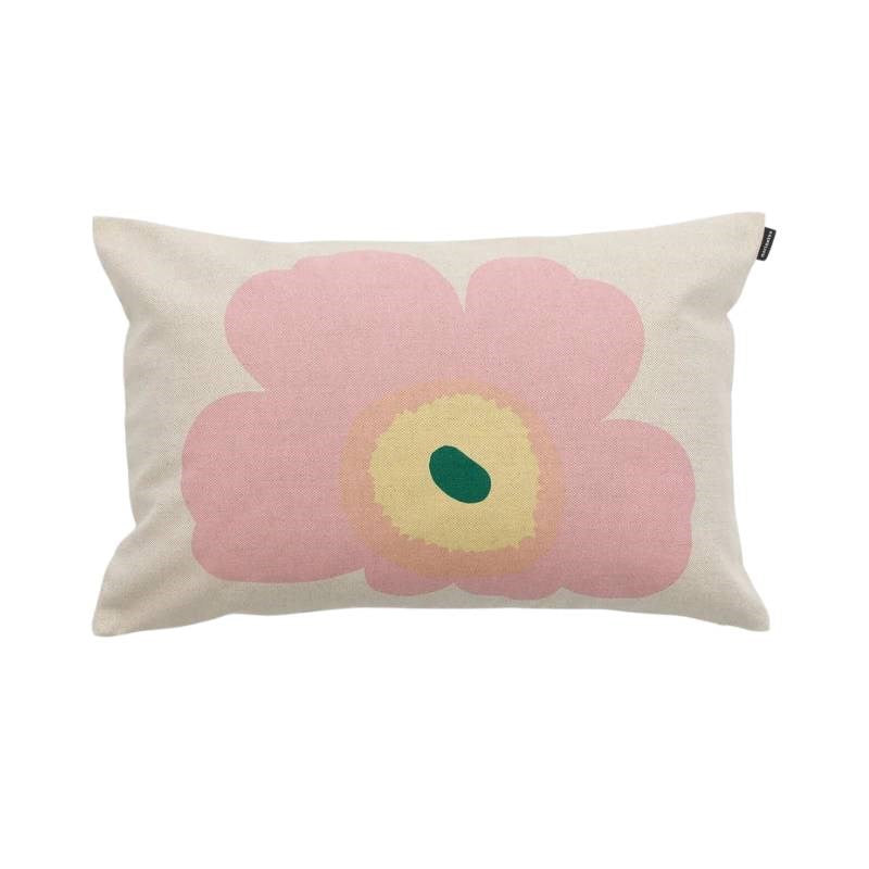 Unikko Cushion Cover 40x60cm in off white, pink, chestnut, light yellow