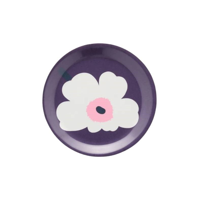 Unikko Coaster 11cm in plum, white, rose