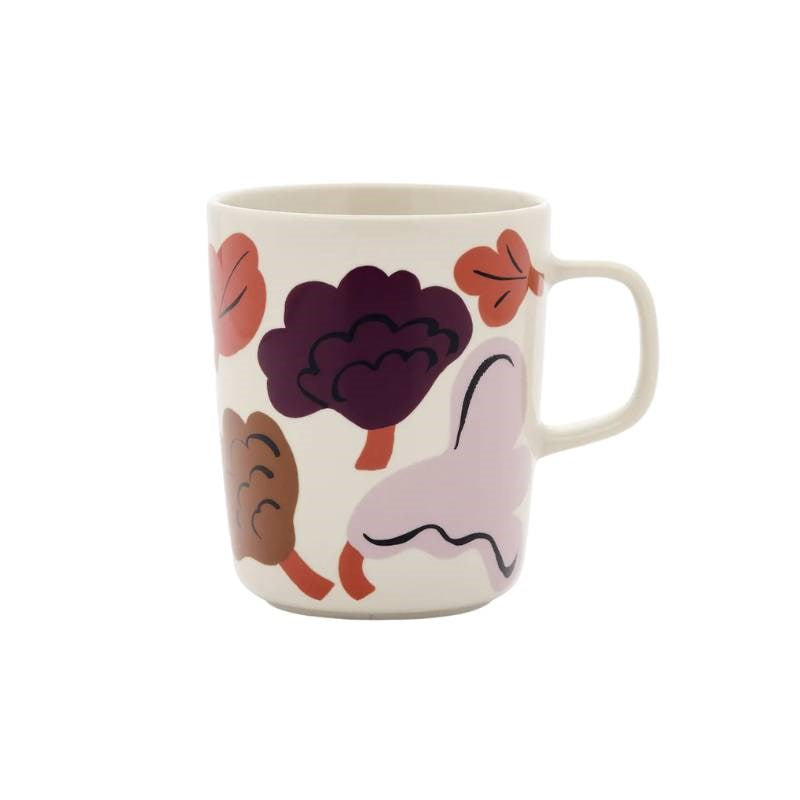 Oiva Kukasta lukkaan Mug 250ml in stoneware, plum, bronze, terracotta