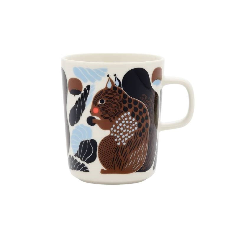 Oiva Kurre Mug 250ml in white, brown, black, light blue