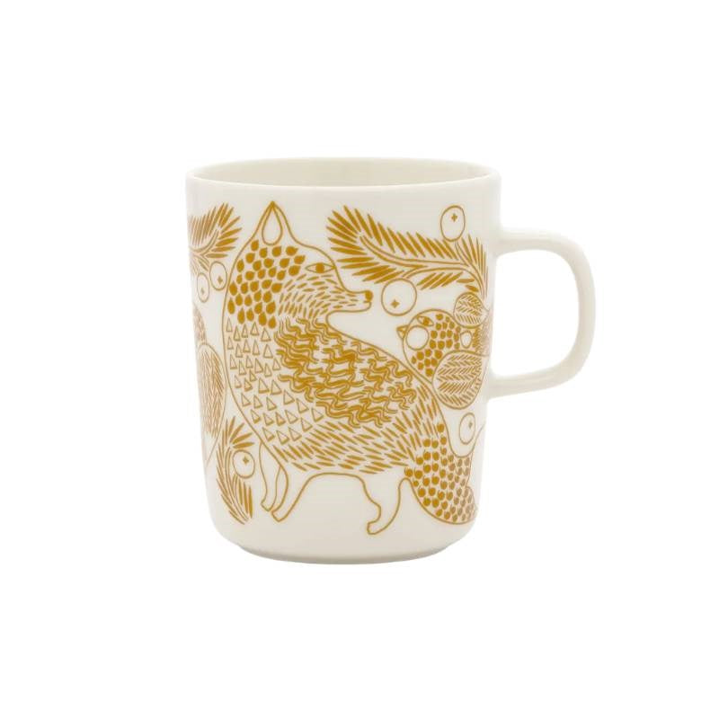 Oiva Piirto Ketunmarja Mug 250ml in white, bronze brown