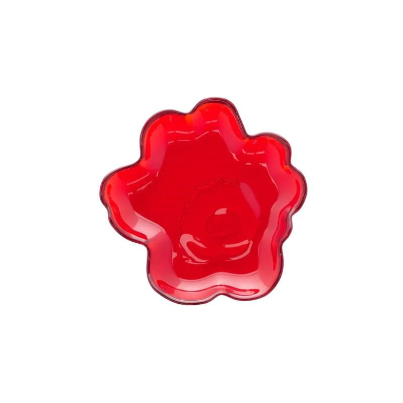 Unikko Glass plate 13cm in red