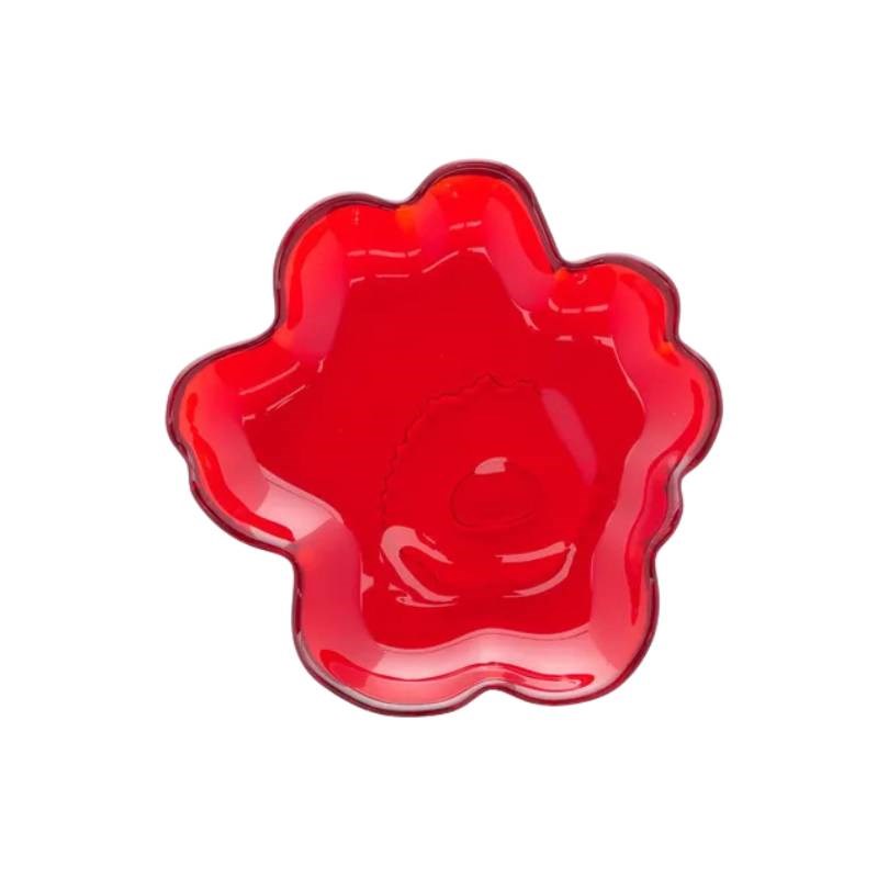 Unikko Glass Plate 20cm in red