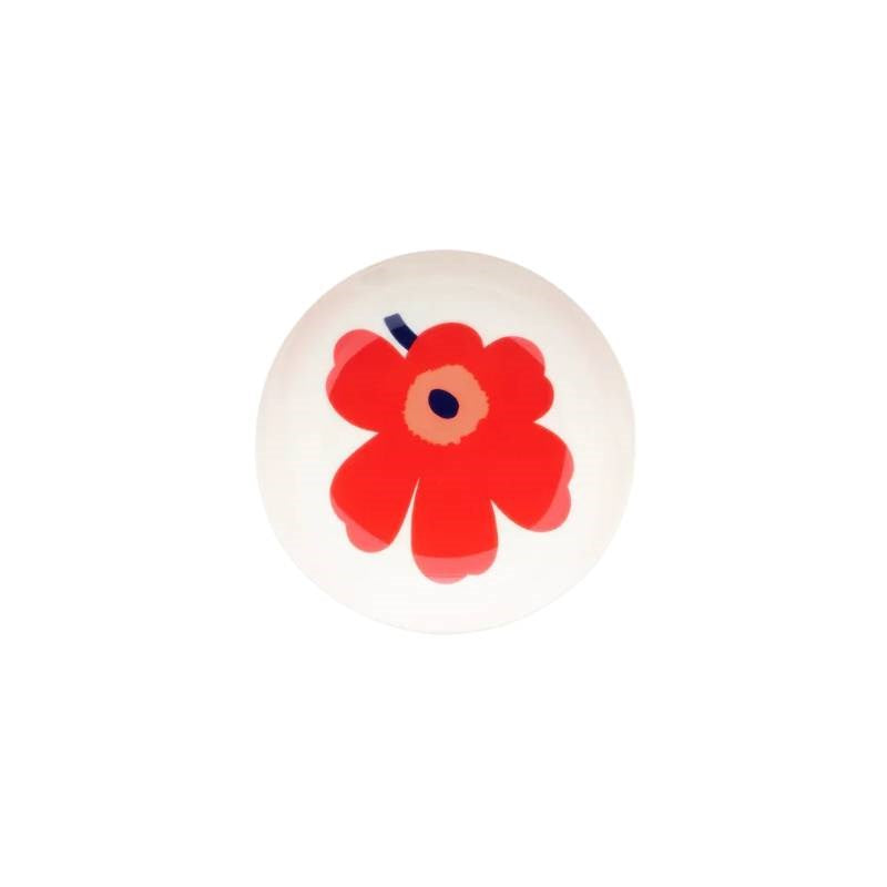 Oiva Unikko Dish 13cm in white, red, blue