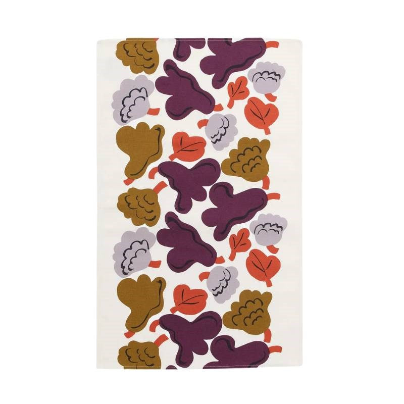 Kukasta kukkaan Kitchen Towel 43x70cm in hay, plum, bronze, terracotta