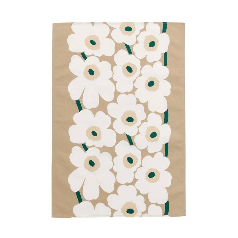 Unikko Kitchen Towel 47x70cm in sand, white, hay, emerald
