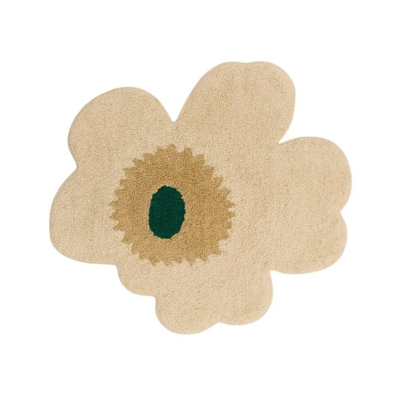 Unikko Bath Mat 73x74cm in hay, sand, emerald