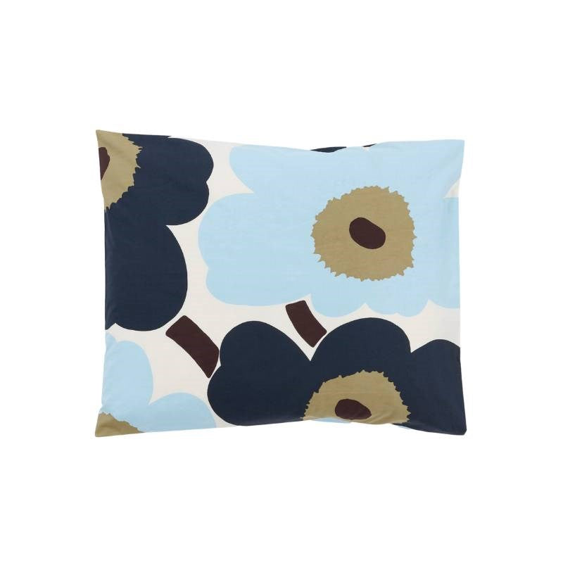 Unikko Pillow Case 50x70/75cm in off white, blueberry, cool blue