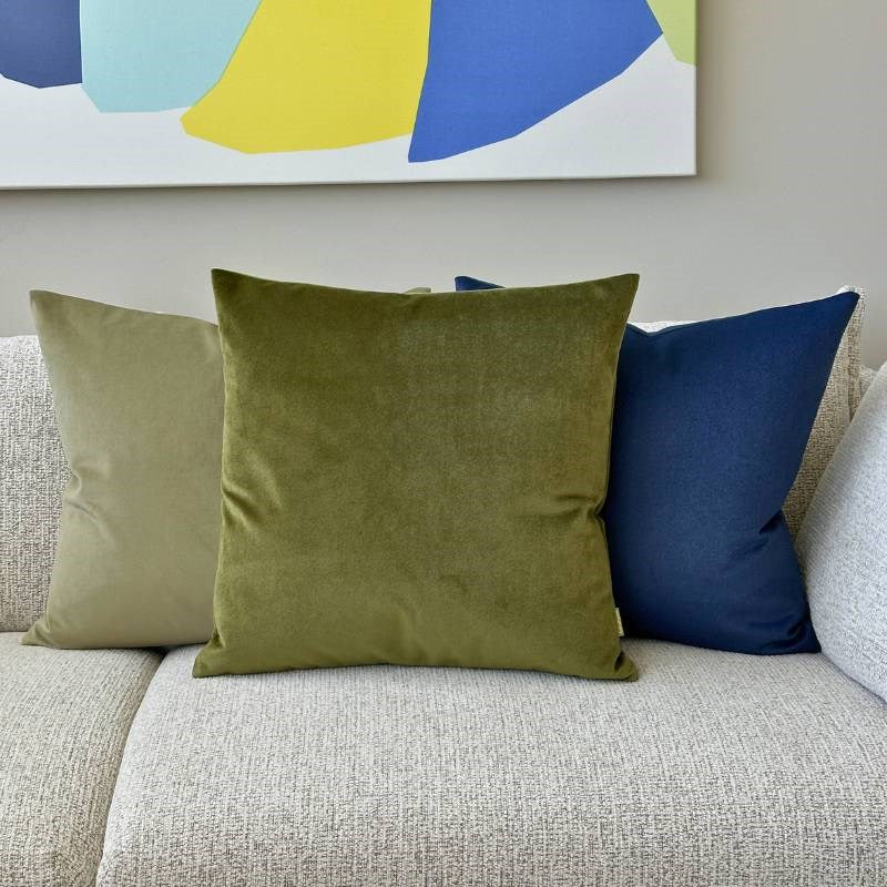 Casimir Shimmer Velvet Cushion Cover 50cm in olive