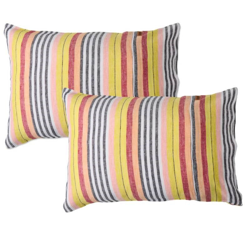 Linen Pillowcase Pair in Casablanca stripe