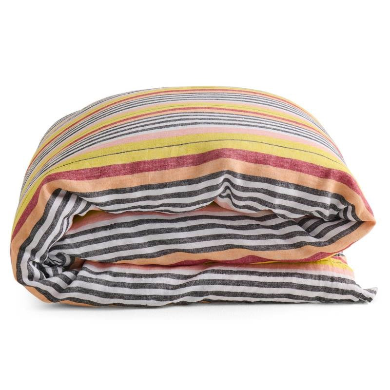 Linen Quilt Cover in Casablanca stripe