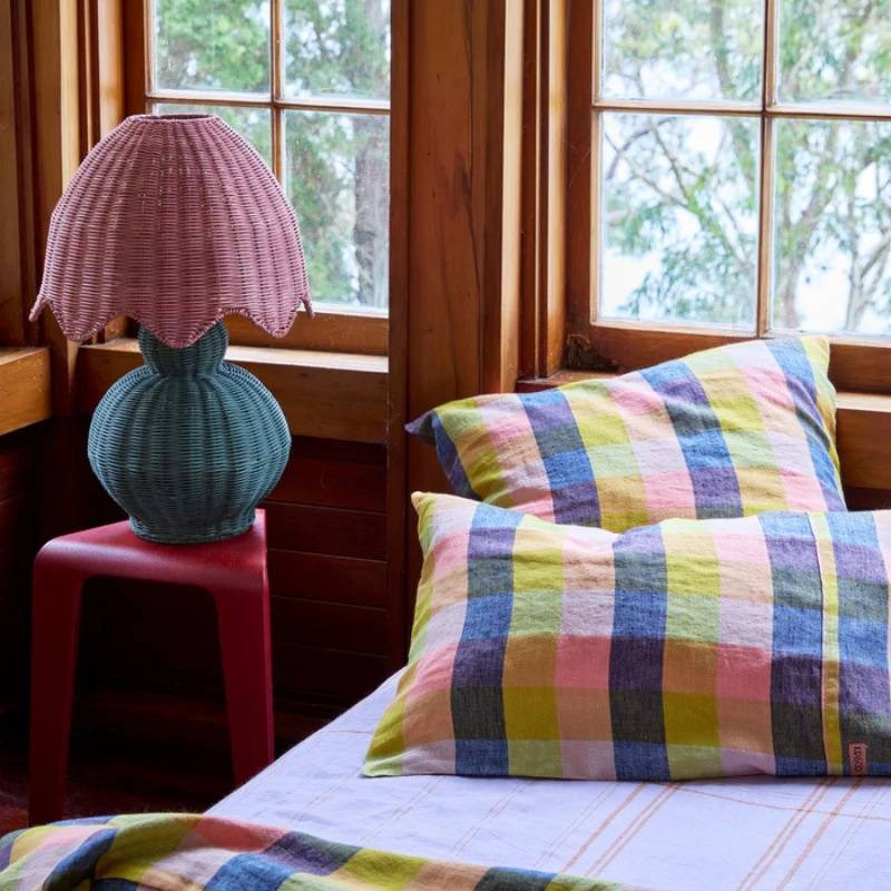 Tartan Linen Pillowcase Pair in Florida