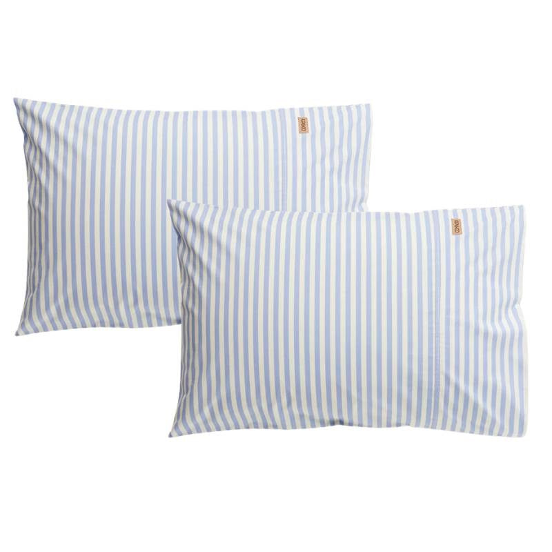 Organic Cotton Pillowcase Pair in seaside stripe
