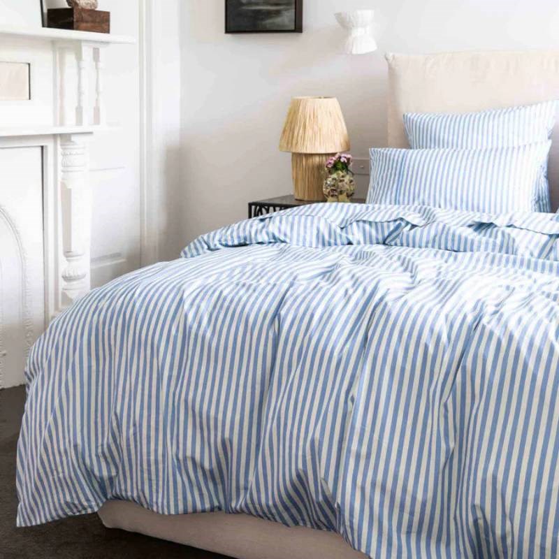 Organic Cotton Quilt Cover in seaside stripe