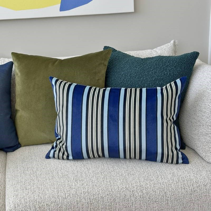 Hastings Velvet Cushion 60x40 in azure