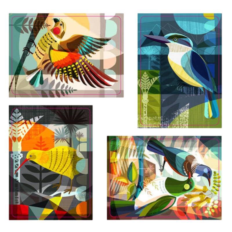 Ellen Giggenbach Bird Art Stickers, reusable