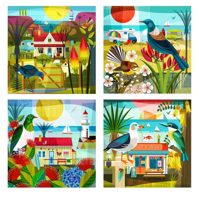 Ellen Giggenbach Square Art Stickers, reusable