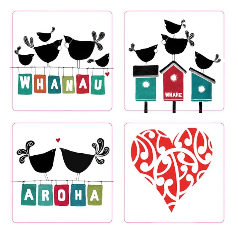 Red Ink Art Stickers, reusable