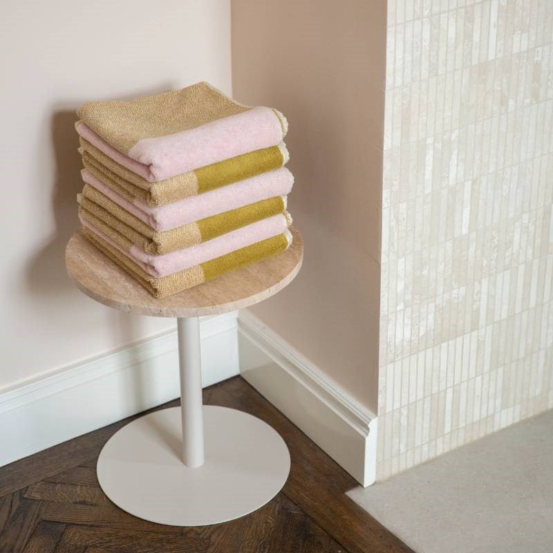 Organic Cotton Bath Towel Set in blush, olive