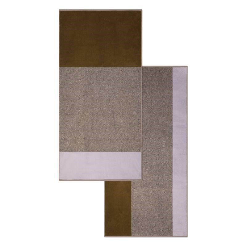 Organic Cotton Bath Towel Set in green, lilac