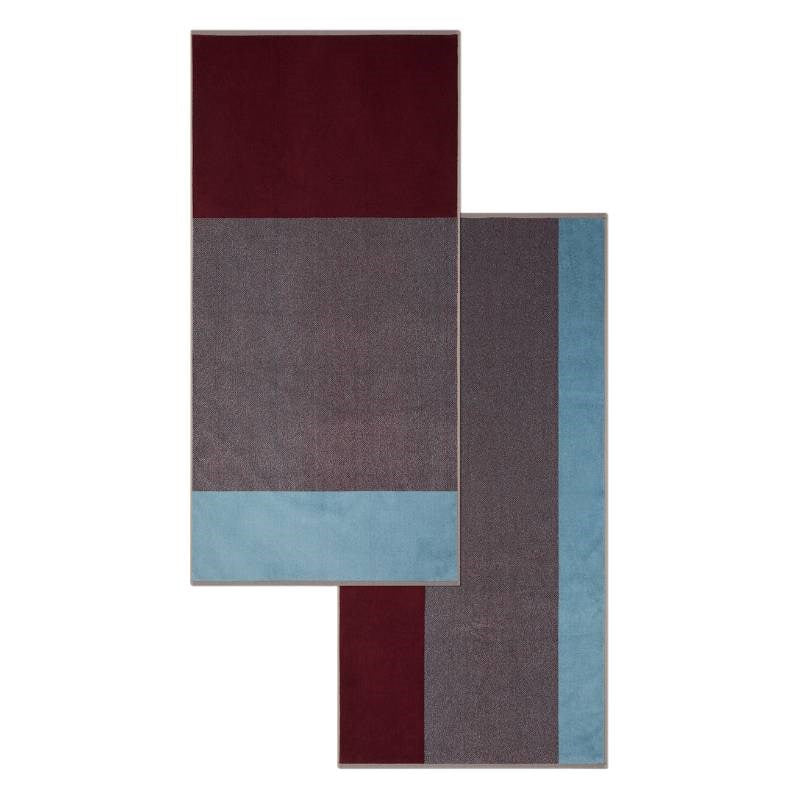 Organic Cotton Bath Towel Set in sky blue, bordeaux