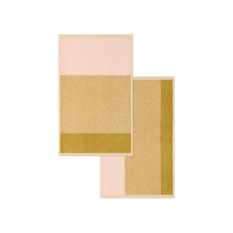 Organic Cotton Guest Towel Set in blush, olive